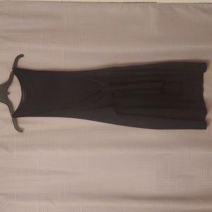 Black Front Tie Midi Dress